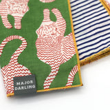 reversible bandana / green tigers + stripes